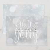 Holly Jolly Winter Frost Sneeuwvlokken Kerstmis Feestdagenkaart (Voorkant / Achterkant)