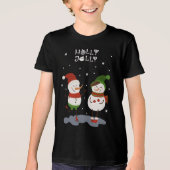 Holly Jolly Winter Sneeuwman Kerst Feestdagen Tri-Blend Shirt (Voorkant)