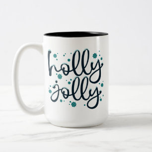 Holly Jolly Winter Xmas Holiday Season Gift Tweekleurige Koffiemok