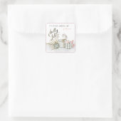 Holly Jolly Wonderful Time Kerstmis Vierkante Sticker (Tas)