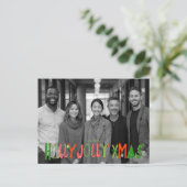 HOLLY JOLLY XMAS Business CUSTOM PHOTO  Feestdagenkaart (Staand voorkant)