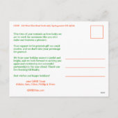 HOLLY JOLLY XMAS Business CUSTOM PHOTO  Feestdagenkaart (Achterkant)