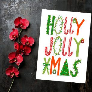 HOLLY JOLLY XMAS Feestdagen Kerst Flat Kaart
