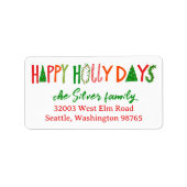 HOLLY JOLLY XMAS Holiday Christmas CUSTOM address Etiket (Voorkant)