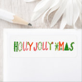 HOLLY JOLLY XMAS Holiday Christmas Cute Hand-Drawn Etiket (Insitu)
