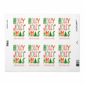 HOLLY JOLLY XMAS Holiday Kerstmis CUSTOM Etiket (Full Sheet)