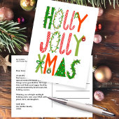 HOLLY JOLLY XMAS Lettering Christmas CUSTOM Briefkaart