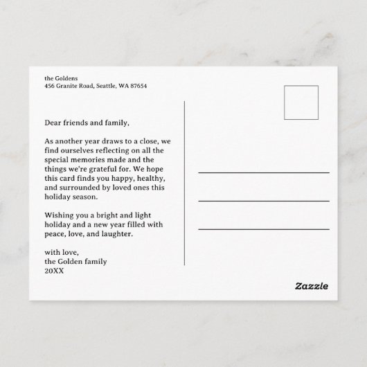 HOLLY JOLLY XMAS Lettering Christmas CUSTOM Briefkaart (Achterkant)