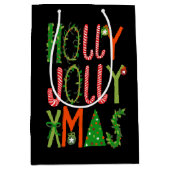 HOLLY JOLLY XMAS Sweet Feestdagen Kerstmis Medium Cadeauzakje (Voorkant)