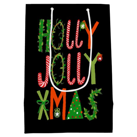 HOLLY JOLLY XMAS Sweet Feestdagen Kerstmis Medium Cadeauzakje (Achterkant)