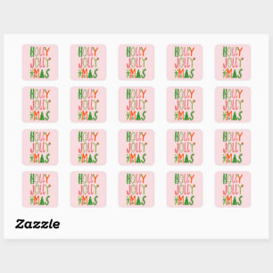 HOLLY JOLLY XMAS Sweet Feestdagen Kerstmis Vierkante Sticker