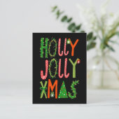HOLLY JOLLY XMAS Sweet Holiday Kerstmis Briefkaart (Staand voorkant)