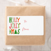 HOLLY JOLLY XMAS Sweet Holiday Kerstmis Etiket (Insitu)