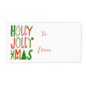 HOLLY JOLLY XMAS Sweet Holiday Kerstmis Etiket (Voorkant)