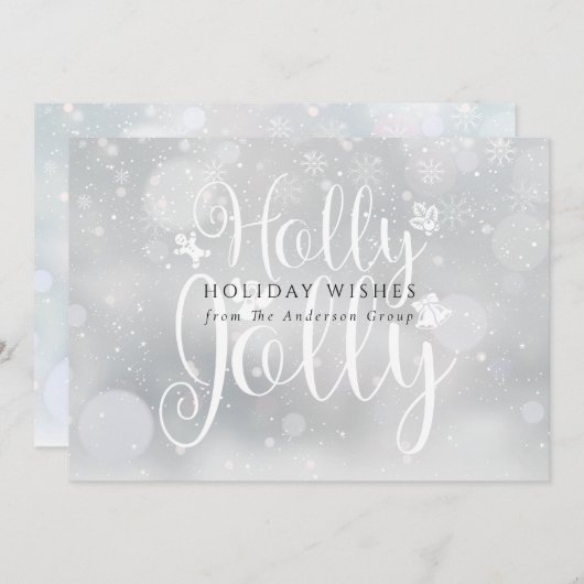 Holly Jolly Zakelijke Kerstkaart (Voorkant / Achterkant)