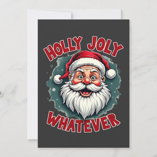 Holly Joly Wat voor Grappige Kerstman Kerstmis Kaart (Voorkant)