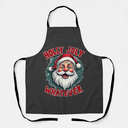 Holly Joly Wat voor Grappige Kerstman Kerstmis Schort (Voorkant)