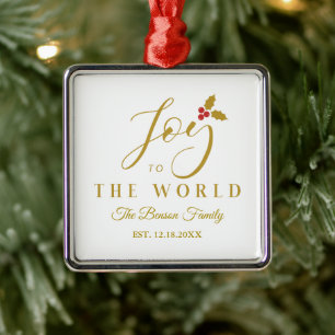 Holly Joy aan het World Golden Kerstcitaat Metalen Ornament