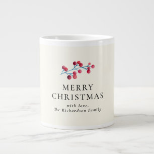 Holly kersen vrolijk kerst gepersonaliseerde naam grote koffiekop