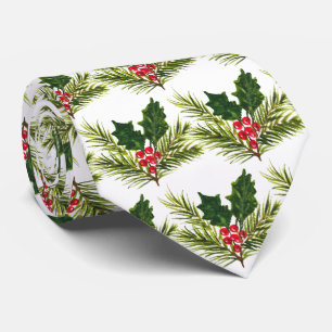  Holly Kerst  Guns Rood Feestelijk Stropdas