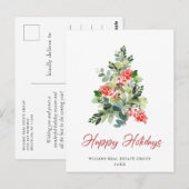 Holly kerstboom Corporate Greeting Holiday Briefkaart (Voorkant / Achterkant)