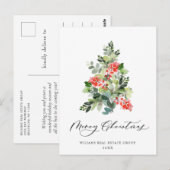 Holly kerstboom Corporate Greeting Holiday Briefkaart (Voorkant / Achterkant)