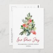 Holly kerstboom Corporate Greeting Holiday Briefkaart (Voorkant / Achterkant)