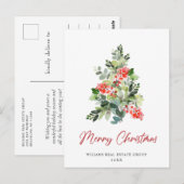 Holly kerstboom Corporate Greeting Holiday Briefkaart (Voorkant / Achterkant)