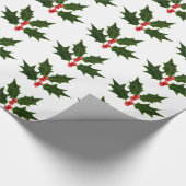 Holly kerstcadeaupapier cadeaupapier (Hoek)