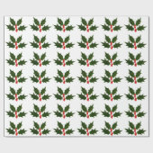 Holly kerstcadeaupapier cadeaupapier (Vlak)