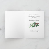  Holly, kerstcellen en sneeuwscène Feestdagen Kaart (Binnen)