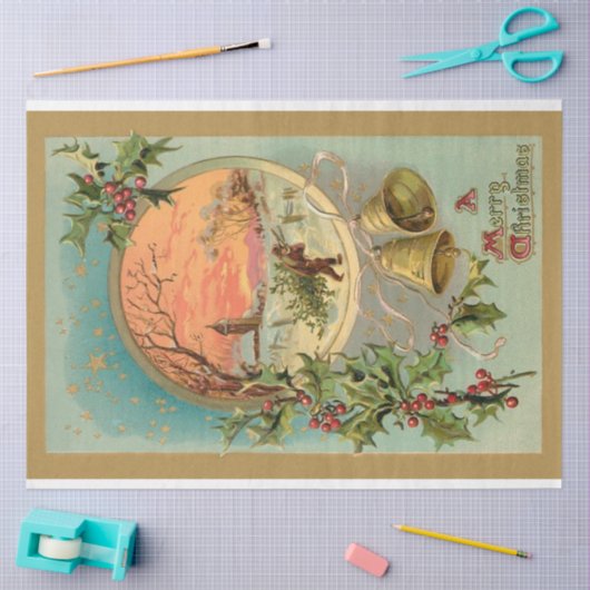  Holly, kerstcellen en sneeuwscène Tissuepapier (Craft)