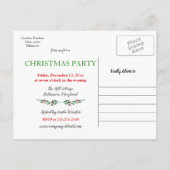 Holly  | Kerstdiner | Vrijdag Aankondigingskaart (Achterkant)