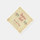  Holly Kerstfeest "Joyeux Noël" Servet (Hoek)