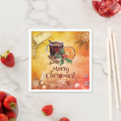 Holly Kerstfeest Oranje kannamon Greeting Servet (Insitu)