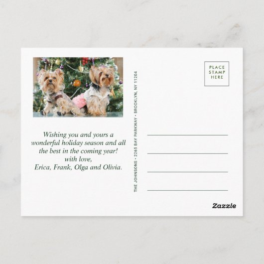 Holly Kerstfeestdag 4 PHOTO Greeting Briefkaart (Achterkant)