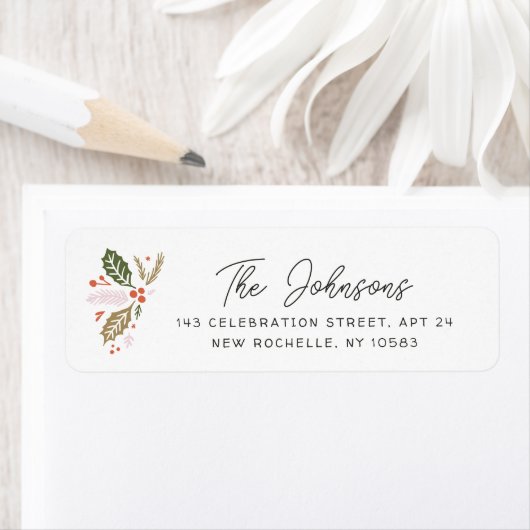 Holly Kerstfeestdag — Retouradres Etiket (Insitu)