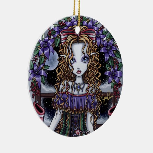 "Holly" kerstfeestfeestdag — versiering Keramisch Ornament (Rechts)