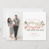 Holly-kerstfoto Feestdagenkaart (Voorkant)
