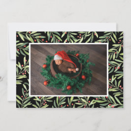 Holly Kerstfoto Feestdagenkaart