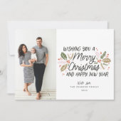 Holly-kerstfoto Feestdagenkaart (Voorkant)