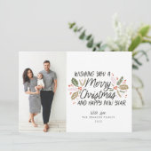 Holly-kerstfoto Feestdagenkaart (Staand voorkant)