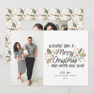 Holly-kerstfoto Feestdagenkaart