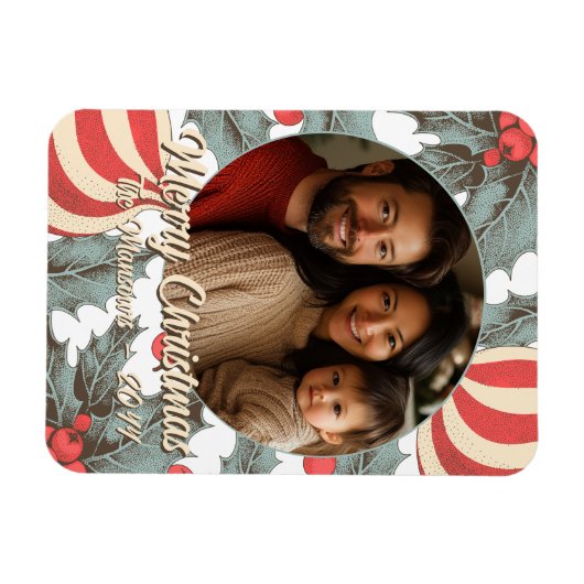  Holly kerstfoto Magneet (Horizontaal)