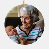 Holly Kerstgepersonaliseerde foto Keramisch Ornament (Achterkant)