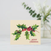 Holly kerstgroet (Staand voorkant)