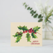  Holly kerstgroet Feestdagenkaart (Staand voorkant)