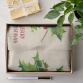  Holly kerstgroet Tissuepapier (Geschenk)