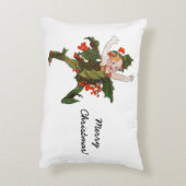 Holly Kerstklep kind Cute Funny Floral Accent Kussen (Achterkant (Verticaal))
