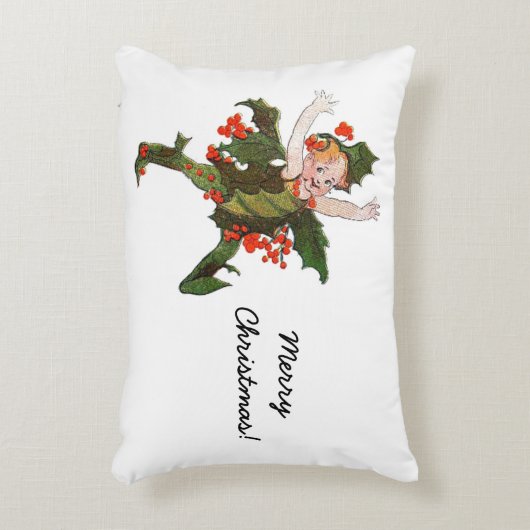 Holly Kerstklep kind Cute Funny Floral Accent Kussen (Voorkant(Verticaal))